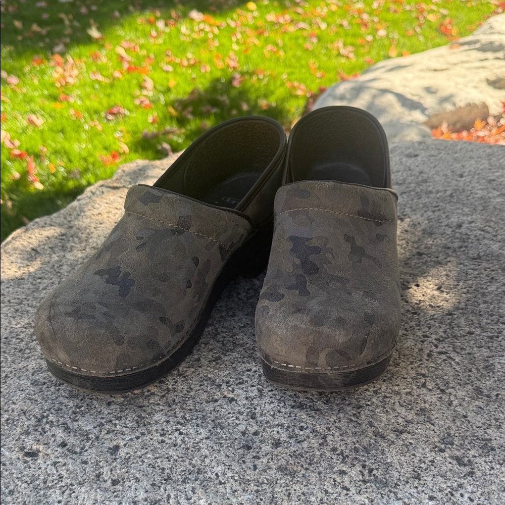 Dansko Professional suede Camo Clogs for Women